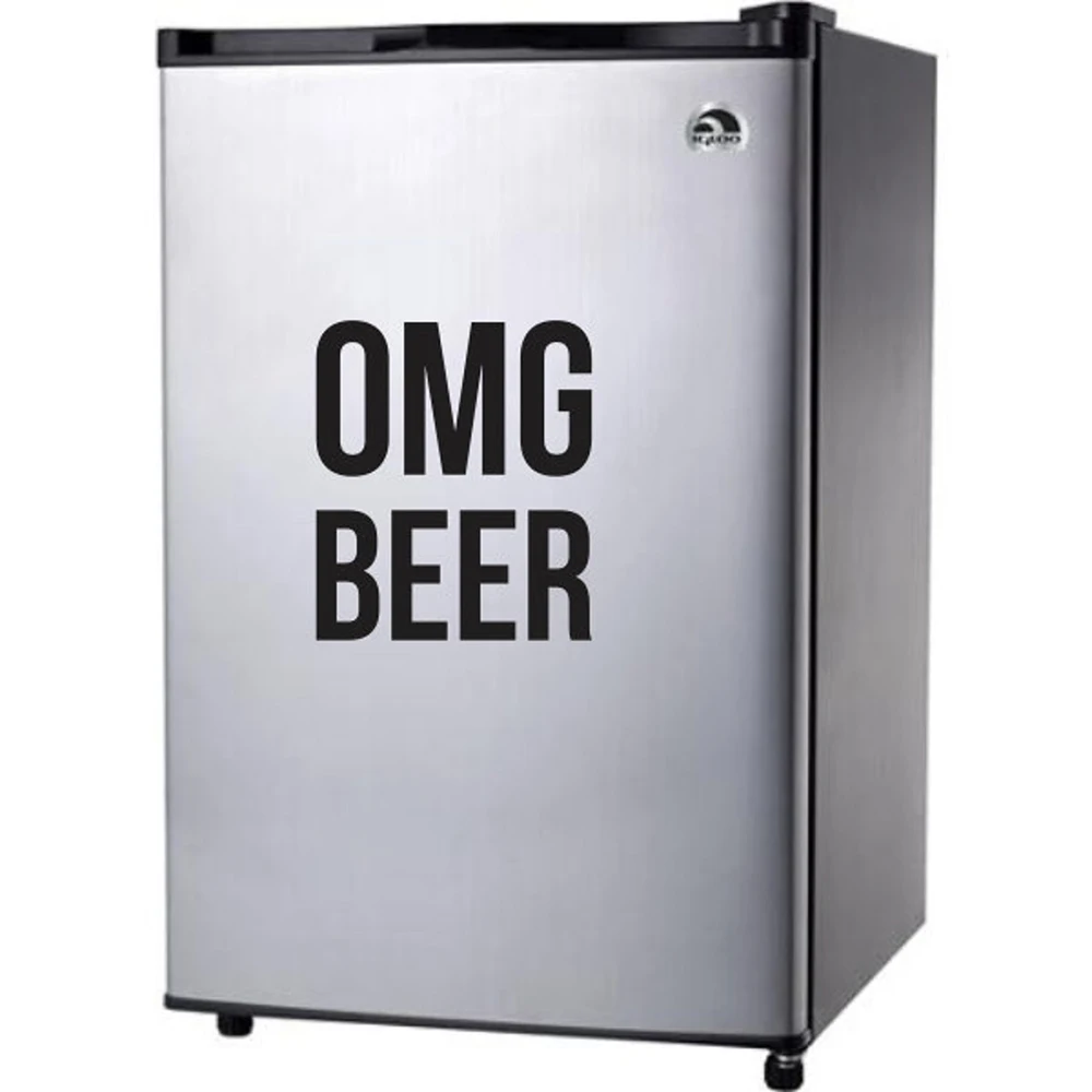 OMG BEER Fridge Sticker Vinyl Decal Alcohol Drink Fridge Vintage Retro Funny Sticker Mini Refrigerator