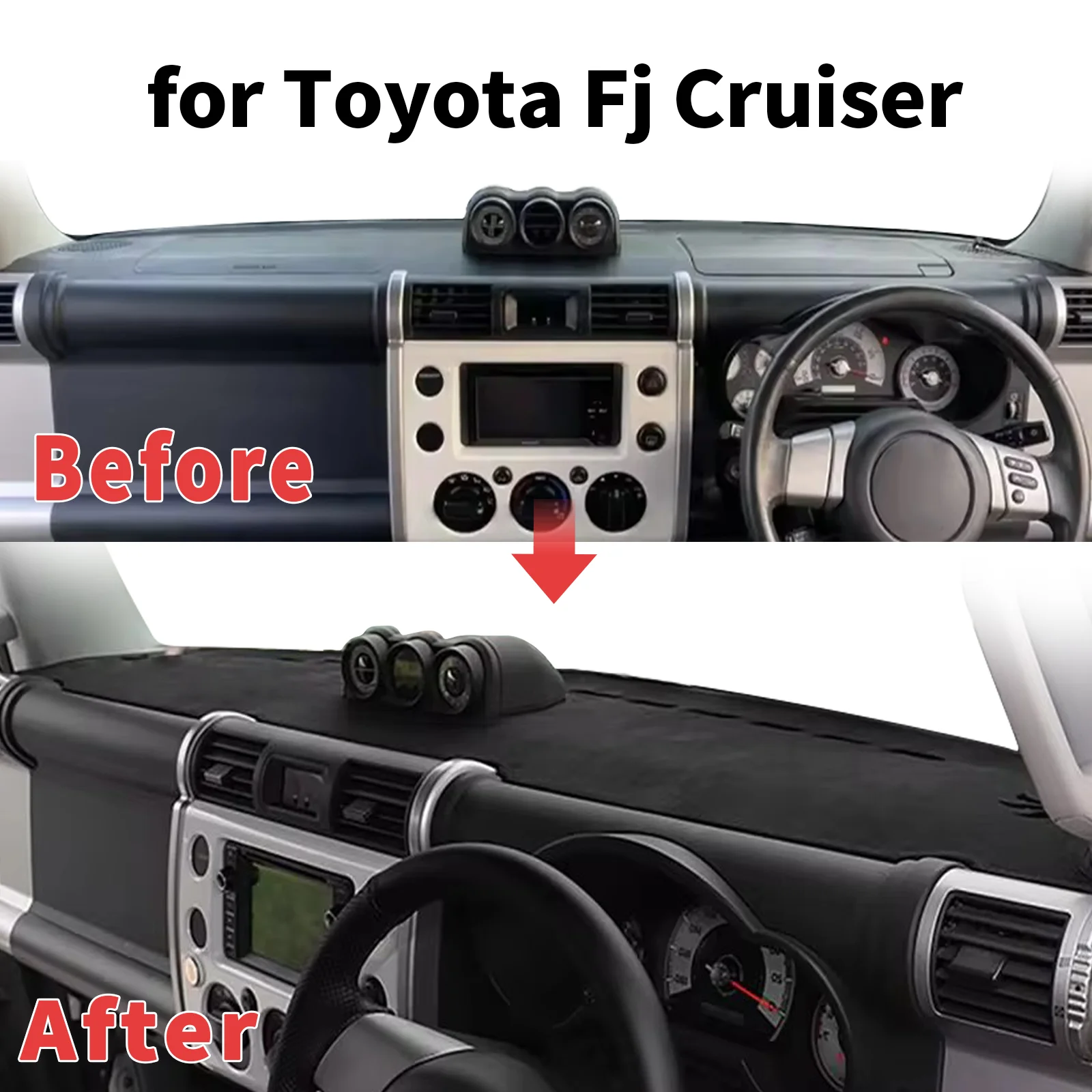 

for Fj Cruiser Dashboard Cover Sun Shade Protector Dashmat Anti-Glare UV Block Carpet Mat Automotive Dash Mat
