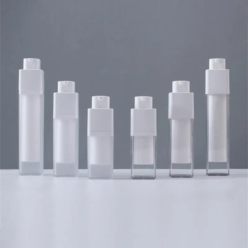 15ml 30ml 50ml Airless Pump Rotate Cosmetic Container Frosted Double-layer Thickened Square Lotion Empty Airless Bottle