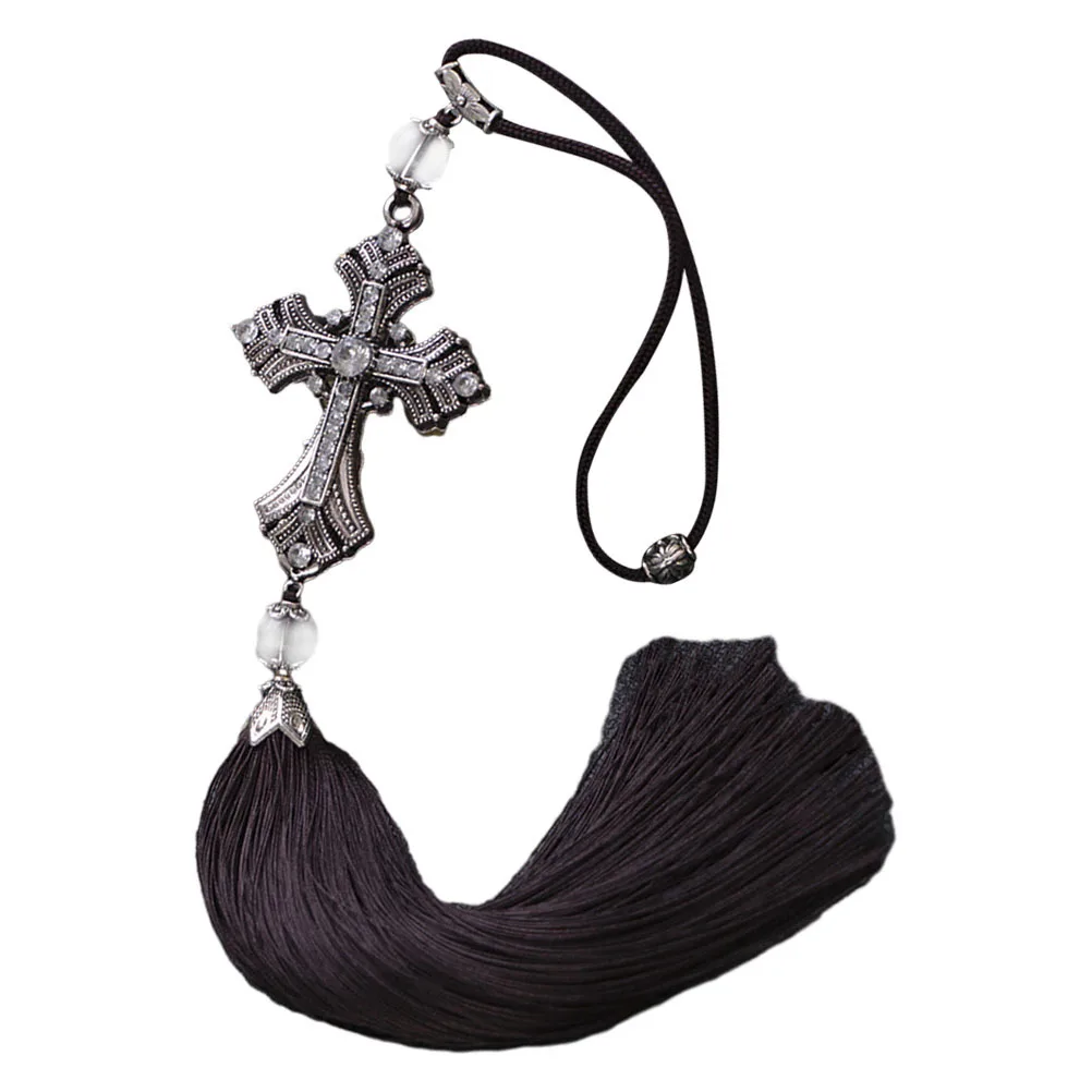 

Car Hanging Ornament Cross Stylish Durable Alloy Rear View Mirror Decoration Car Mirror Hanging Accessories Safety Blessings