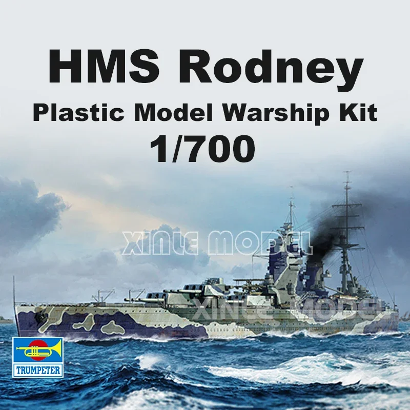

Комплект пластиковой собранной модели корабля Trumpeter 06718 HMS Rodney 1/700