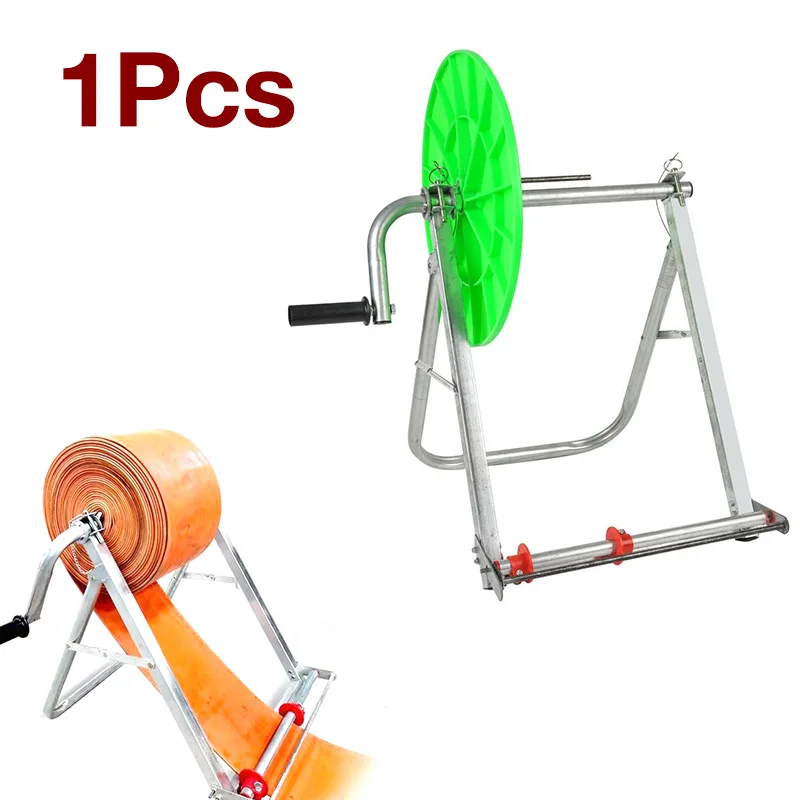 100m Portable Hose Reel Machine Manual Fire Hose Winder Foldable Agricultural Water Hose Artifact Winding Rack