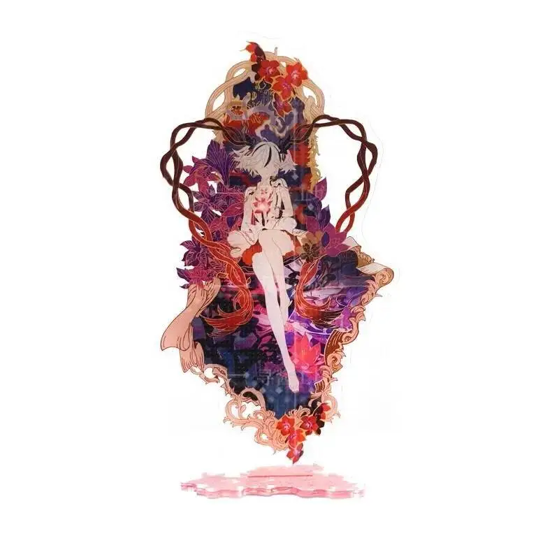 Wuthering Waves Cosplay Camellya Piatto in piedi acrilico bifacciale Distintivo Regalo ornamentale in carta colorata