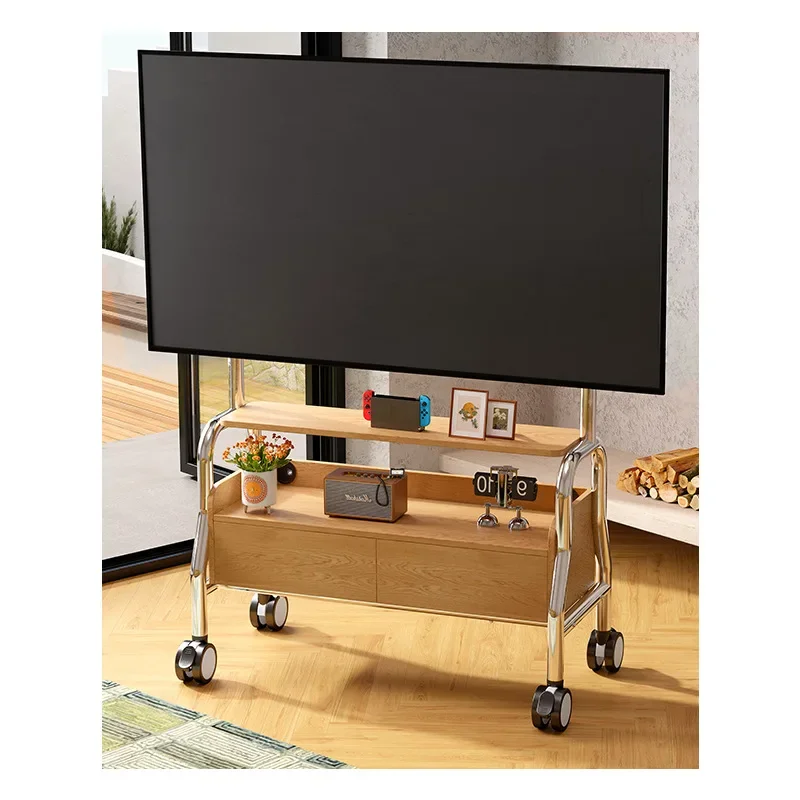 Mobile floor hanger stainless steel TV cabinet with wheel cart