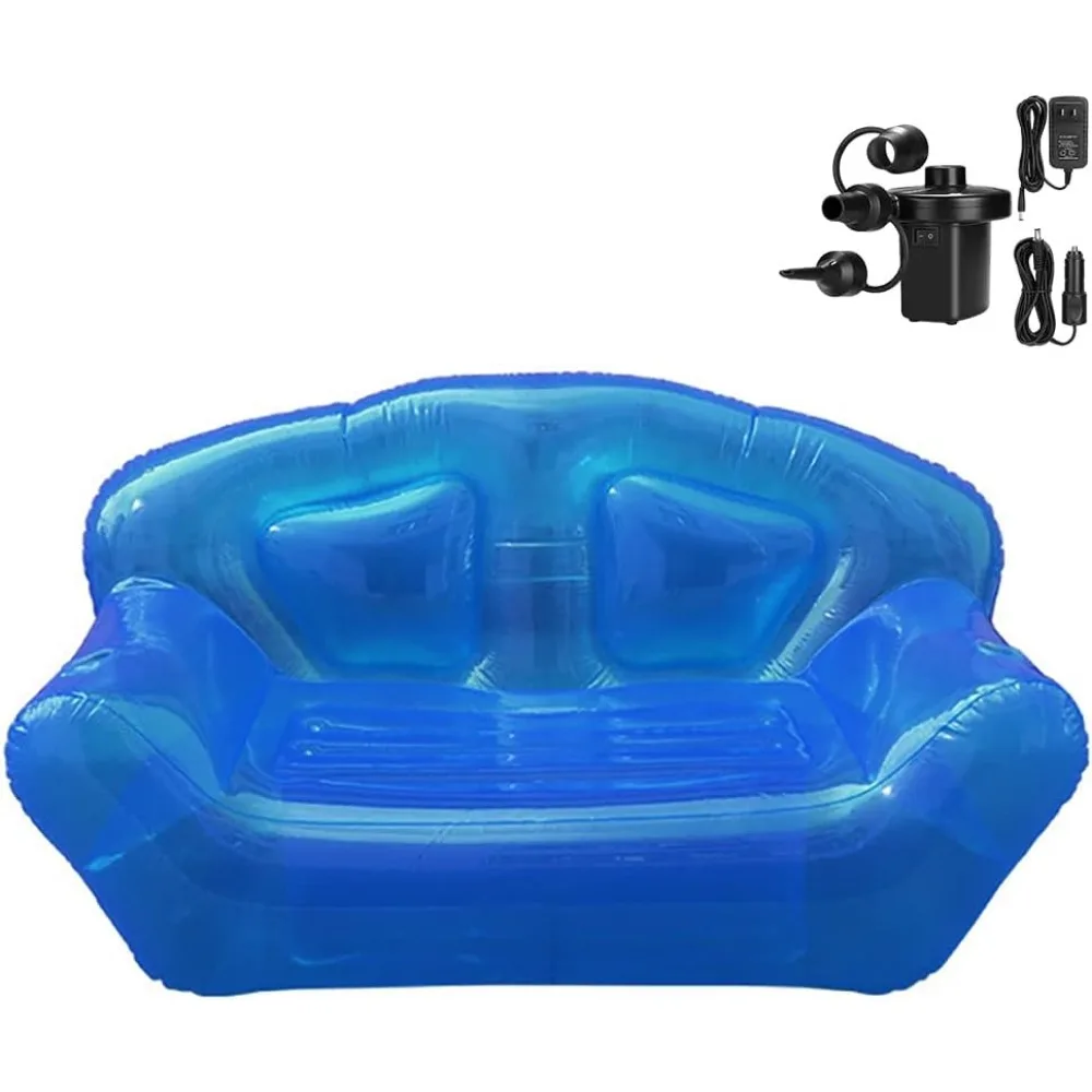 

Inflatable Deck Chair, Lounger Sofa for Indoor Living Room Bedroom, Outdoor Travel Camping Picnic Beach (Blue)
