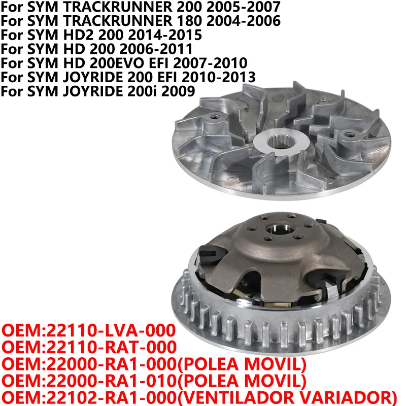 

Clutch Drive Pulley Wheel Secondary Clutch For SYM TRACKRUNNER 200 180 22000-RA1-000 22110-LVA-000 22110-RAT-000 22000-RA1-010