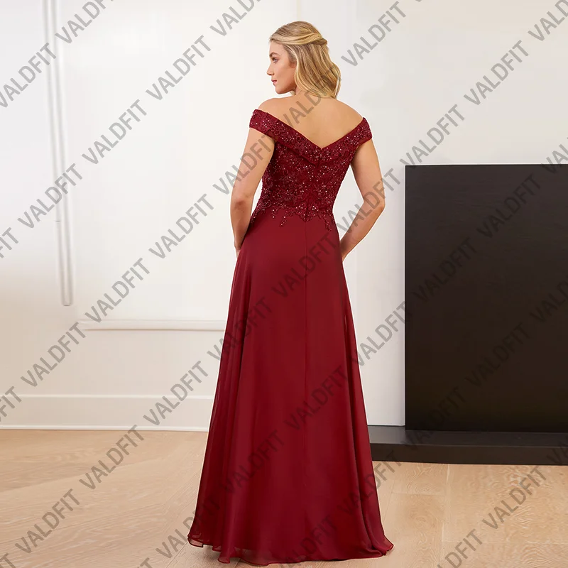 Customized Long A Line Burgundy Mother of the Bride Dresses Wedding Guest Dress vestidos elegantes para mamá de la novia