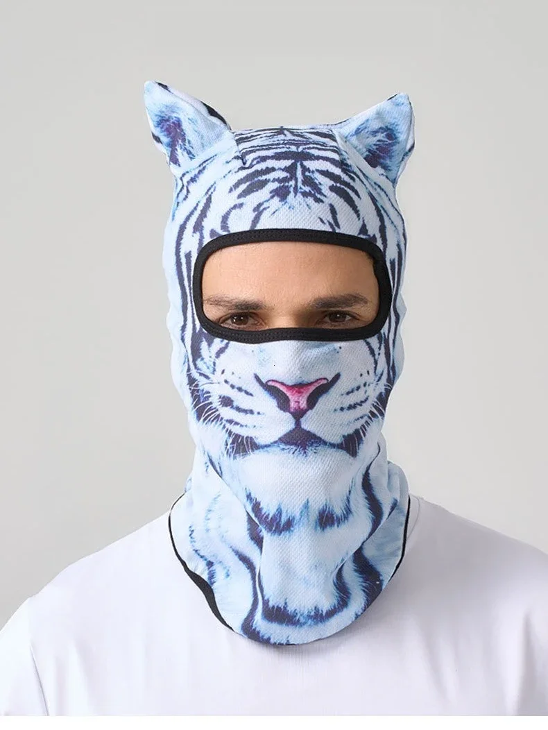 3D Cat Animal Balaclava with Ears, Funny Ski Mask Beanie for Men Women, Music Festival Rave Halloween Party Gifts