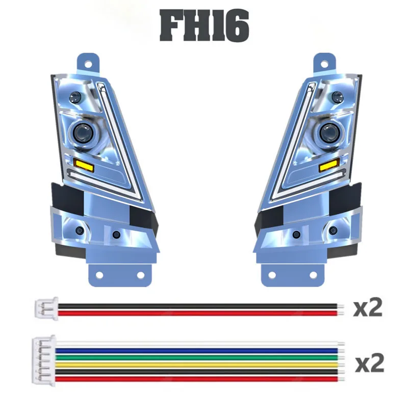 Farol de água corrente de simulação de plástico em escala 1:14 para caminhão Tamiya RC VOLVO FH16 56360 XL 750 56375