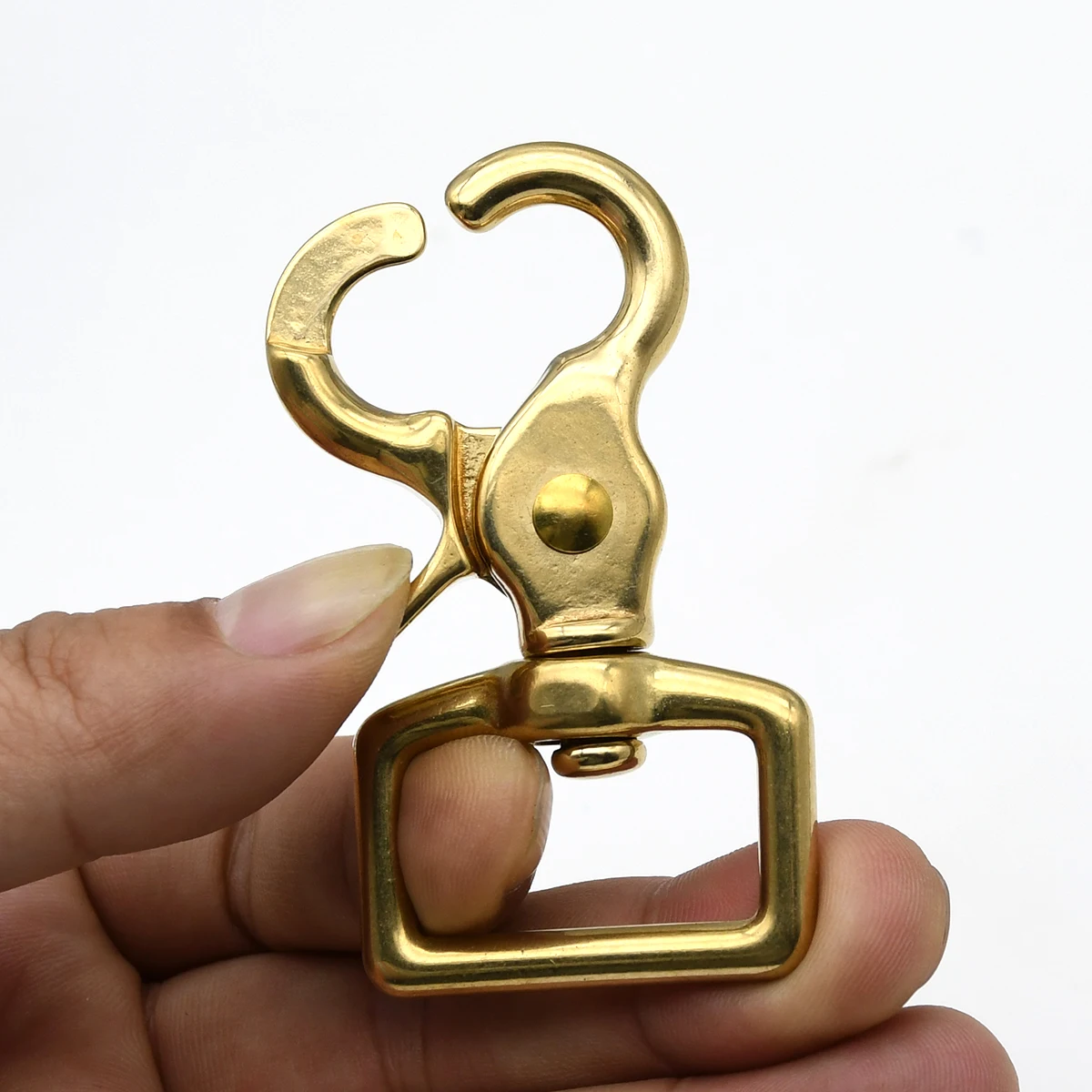 4 Pcs Brass Snap Hook Carabiner Lobster Clasps Trigger Clip for Leather Craft Bag Parts Strap Belt Webbing Pet Leash Rope