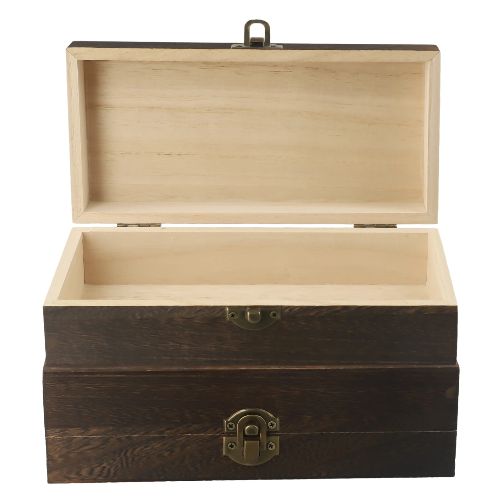 Wooden Storage Box Flip Top Health Metal Buckle Natural/Light/Dark 20*10*6cm Retro Style Brand New High Quality