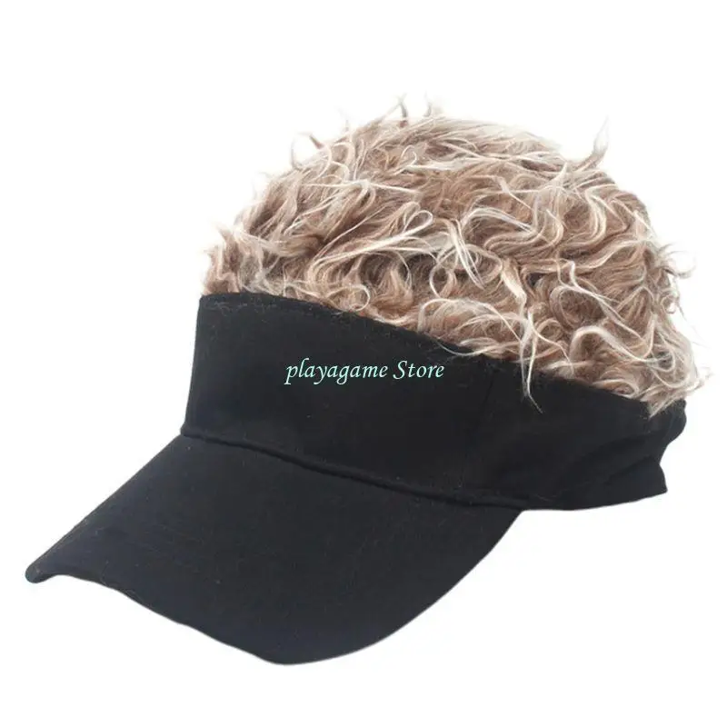 Y88A الكبار الاطفال مضحك قبعة بيسبول مع ارتفعت شعر مستعار وهمية بلون قابل للتعديل S #3