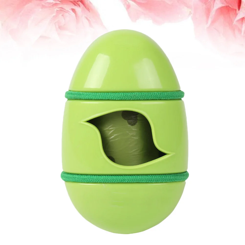 

Portable Egg Shape Green Pet Trash Box Outdoor Storage Case Spacious for Dog Puppy Walking Travel Pet Trash Box