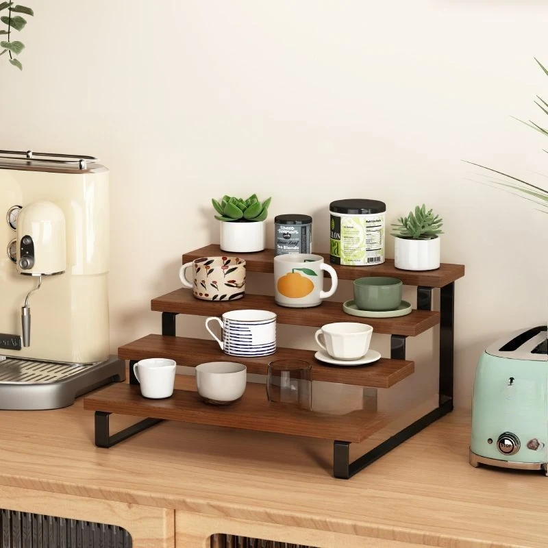 Solid wood multi-layer storage rack Home balcony Succulent potted plant