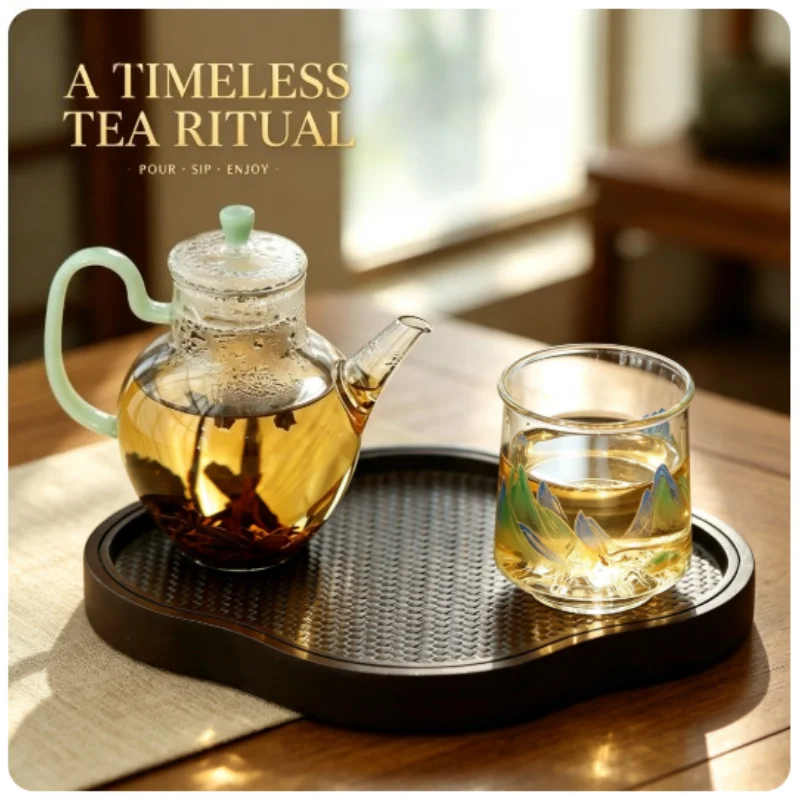 Light Luxury Goldfish Pattern Borosilicate Glass Tea Cup Transparent Brewing Mug With Exquisite Gift Box Home Tea Decor Gift