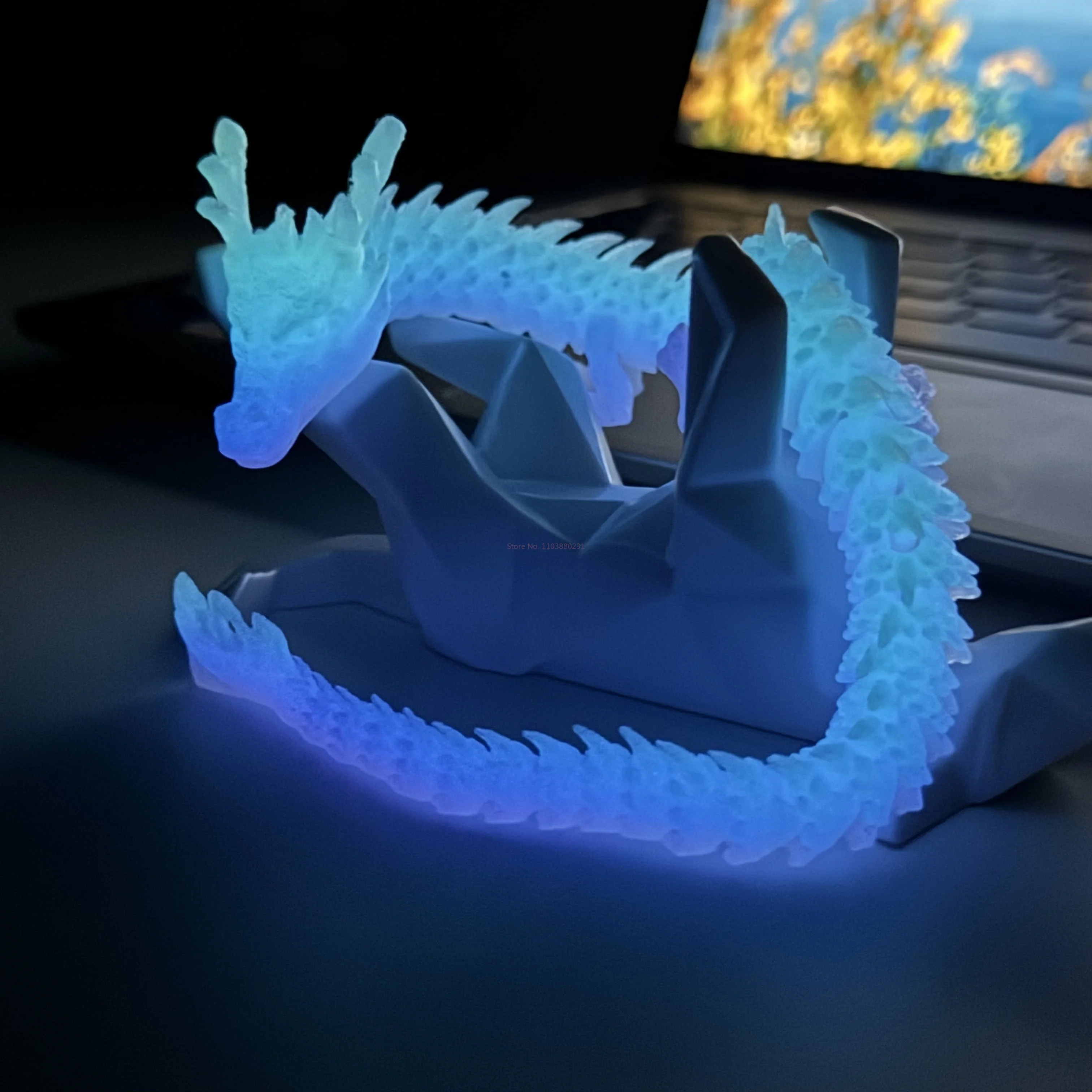 Luminoso 3d stampato Dragon Figures Decor giocattolo per bambini giocattolo drago articolato mobile Multi-snodato per ornamento da tavolo per auto