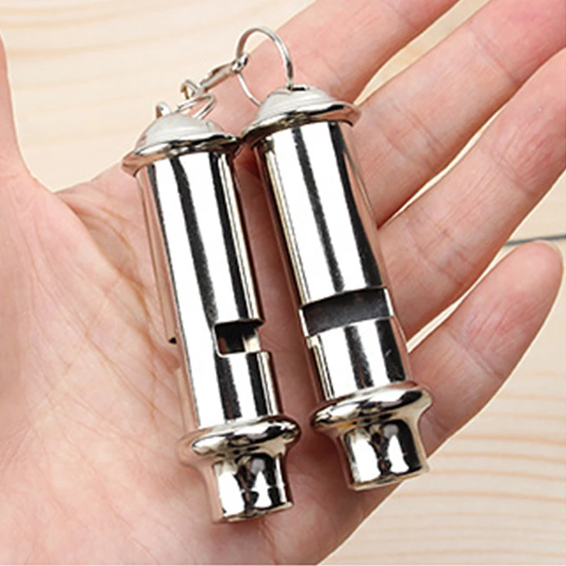 Metal Referee Whistle With Lanyard Neck Rope Cord Emergency Security OutdoorTrainning Whistle 1PC