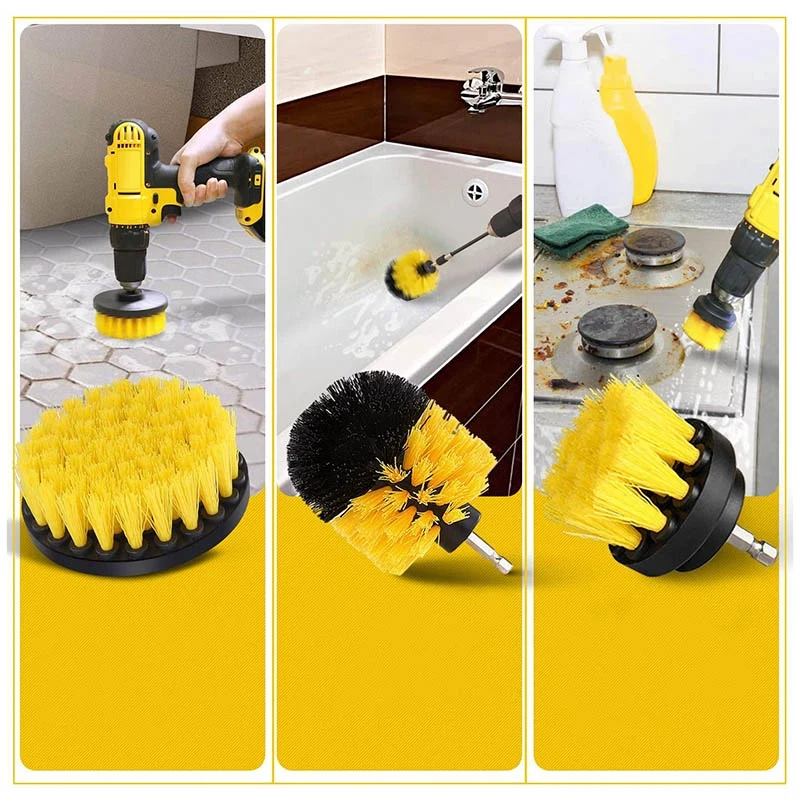 20-delige boorborstel Power Scrubber Set Boor Scrub Brush Attachment Kit voor het reinigen van badkamer, keuken, auto, voegen