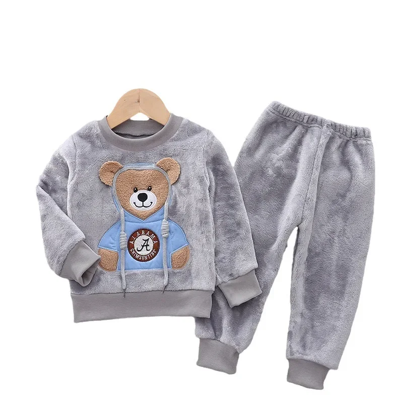 Children Boy Clothing Sets Mother Kids Girl Cartoon Animals Clothes Baby Pajamas Autumn Winter 2pcs Loungewear Trousers Outfits