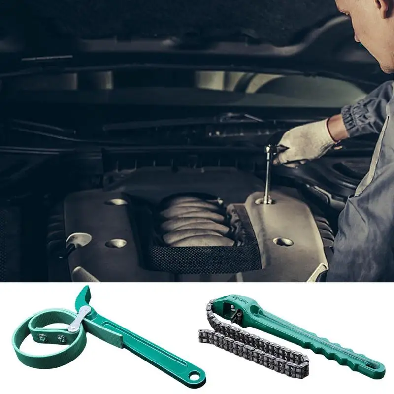 

Chain Wrench Tool Adjustable Grip Wrench Chain Spanner Oil Filter Pipe Fittings Heavy Duty Removal Tool with Ergonomic Handle