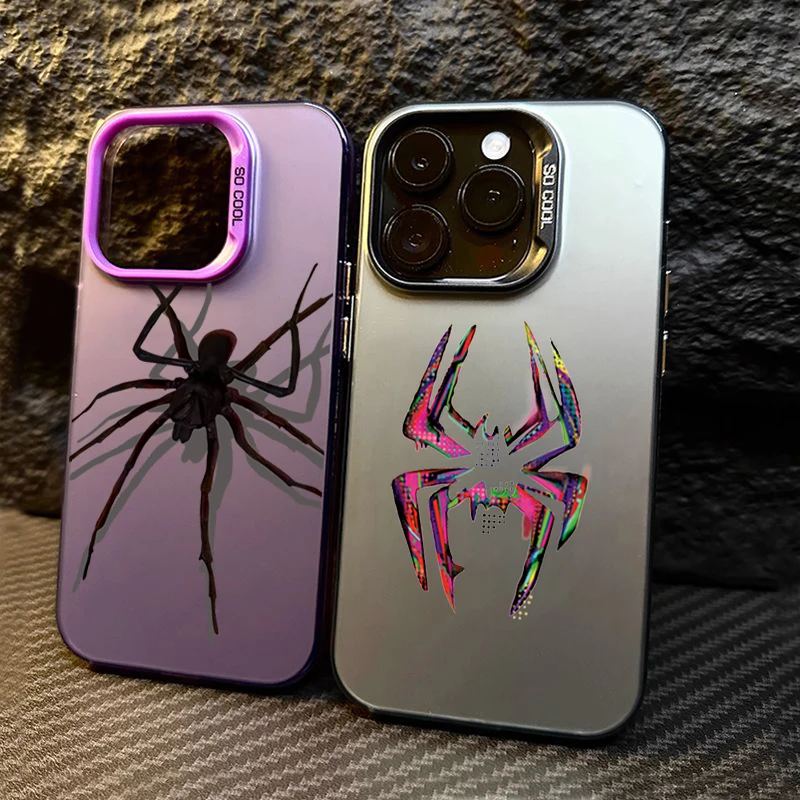 Color Spider Matte Laser Phone Case For Xiaomi 13 12 11 Lite 5G 14 13T 13 12T 12 Poco X6 X5 X3 F5 M6 Pro Shockproof Armour Cover