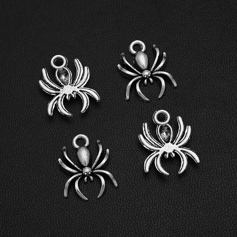 20pcs/lot--17x14mm Vintage Halloween Spider Charms Gothic Pendants For DIY Jewelry Making Findings Supplies Accessories Crafts