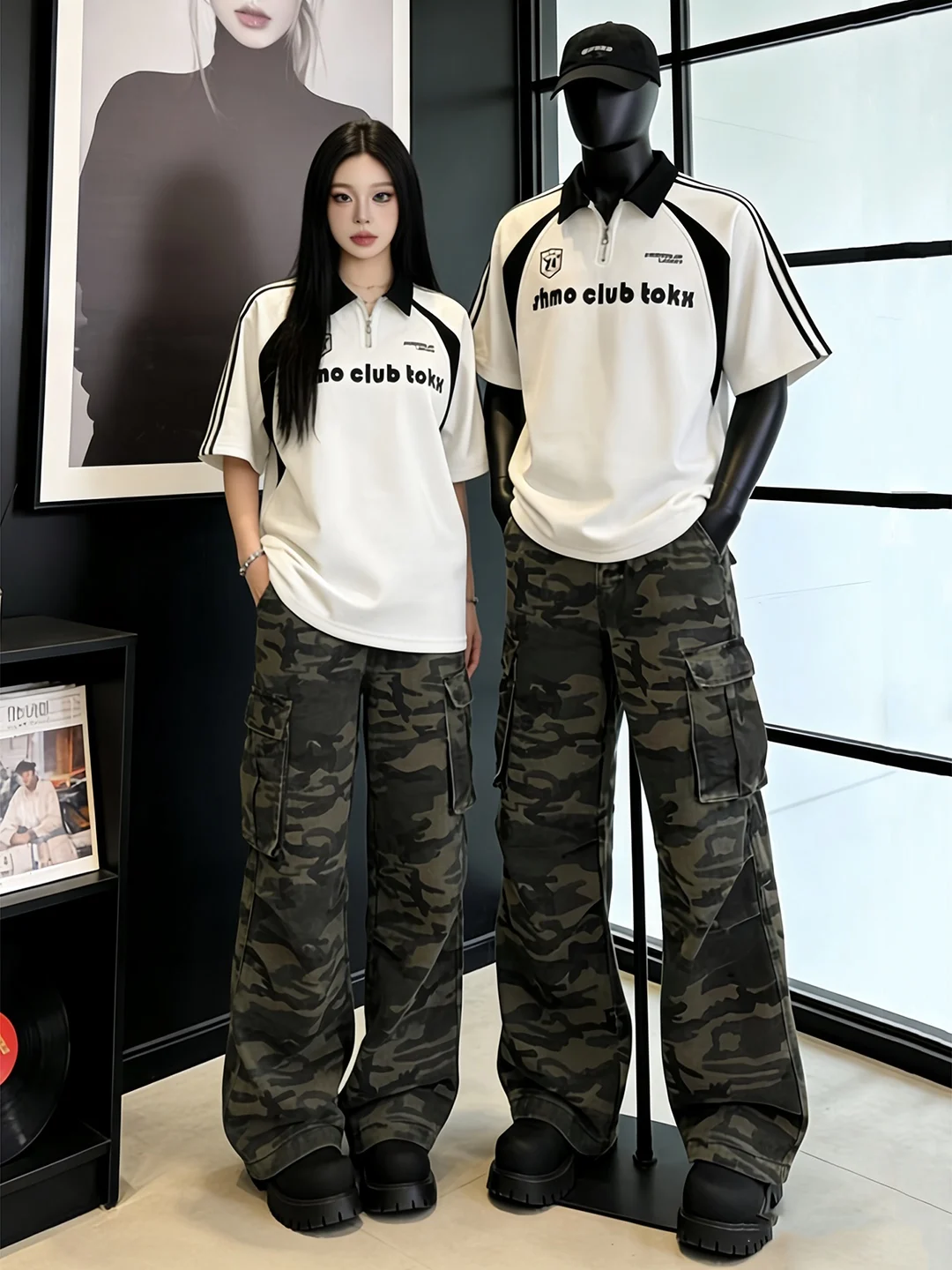 

Мужские камуфляжные рабочие брюки Cleanfit: весенние, прямые, широкие, с отворотами, повседневные, карго