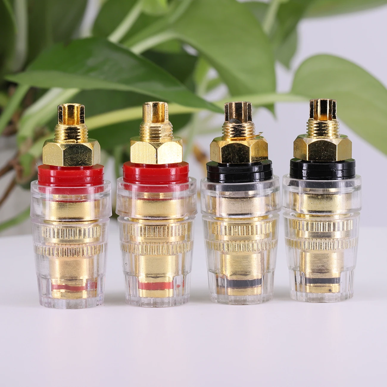 M8 8MM Speaker Terminal Connector Binding Post Copper Gold-plated Crystal Terminal High Current Terminal Banana socket HIFI