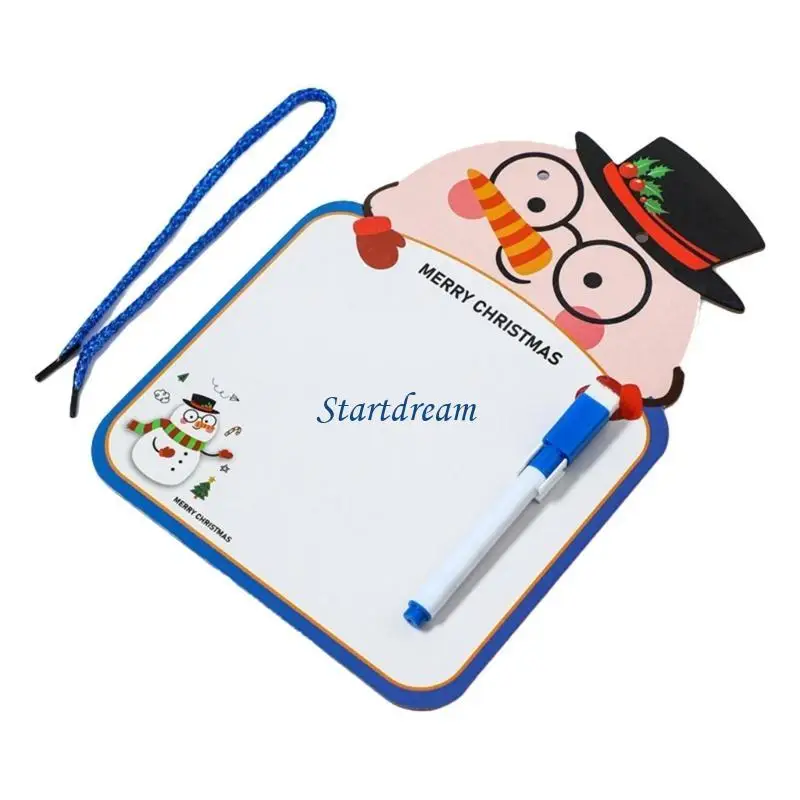 4PCS Christmas Whiteboard Erasable Double-Side Whiteboard Toddler Drawing Board K92C