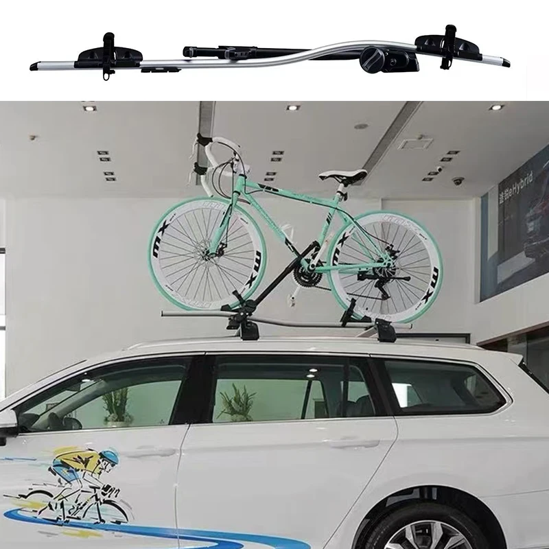 Car Bike Rack Roof Bike Holder Car Mounted Mountain Bike Rack Single Frame Aluminum Alloy Bike Framecar Mounted Roof Travel Rack