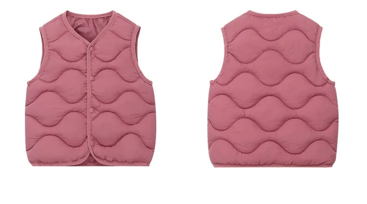Warme, dicke Kinderwesten für Herbst und Winter, leichte Westen für Jungen und Mädchen, Studenten, Outdoor, ärmellose, einfarbige Baumwollwesten – Detail 5