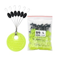 Rubber Silicon Space Bean Sea Carp Fly Fishing Black Rubber Oval Stopper Fishing Float Fishing Bobber