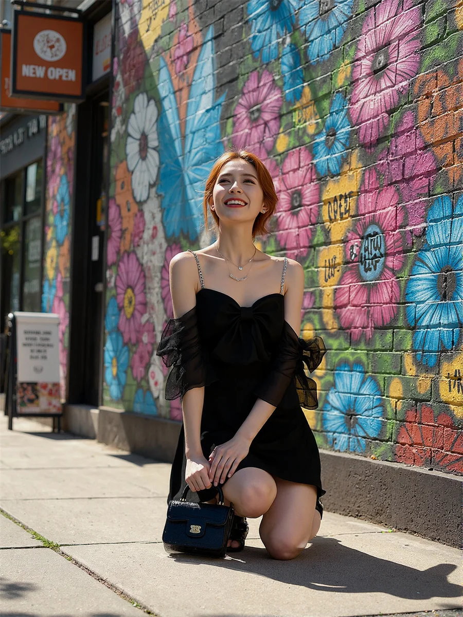 فساتين نسائية ليلة 2025 امرأة على شكل حرف a بأكمام منتفخة ورقبة على شكل حرف v أسود أحمر أزرق أخضر أصفر برتقالي أرجواني وردي بني عنابي رمادي #1