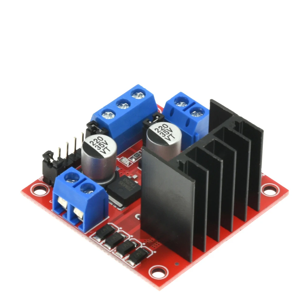 L298N DC-Schrittmotor-Treiberplatine, Dual-H-Brücken-Steuermodul für Arduino Smart Car Robot, 5V-35V 2A PWM-Geschwindigkeitsregler – Detail 2