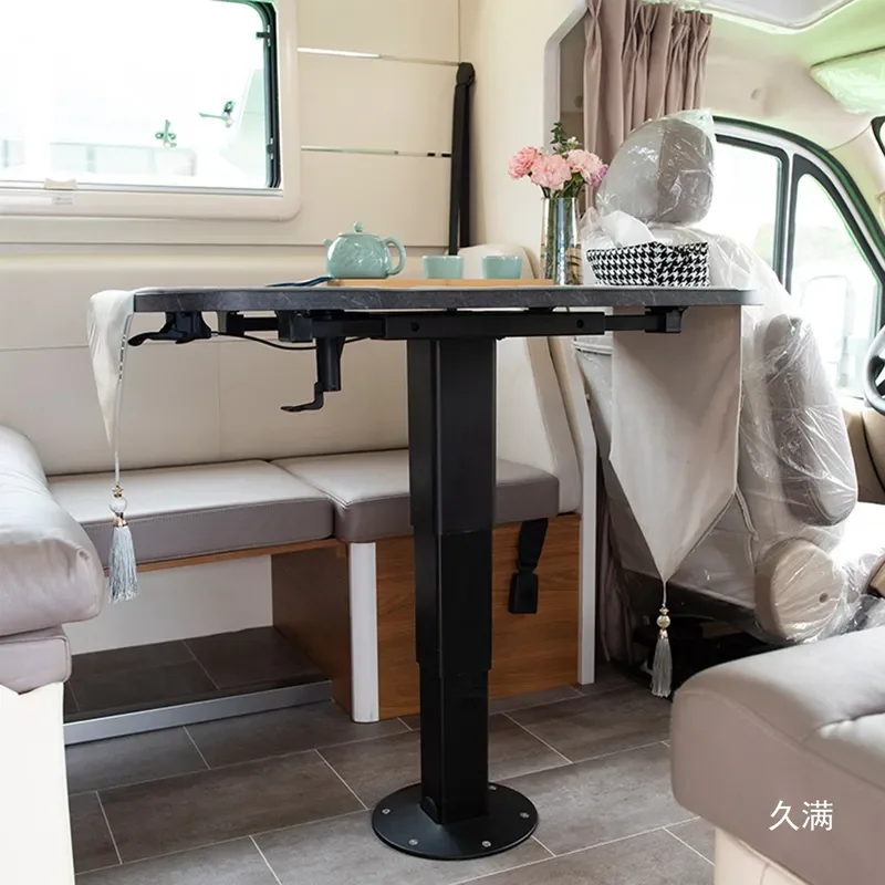 RV pneumatic lifting table legs four-way translation tatami three-section coffee table dining table adjustable modification