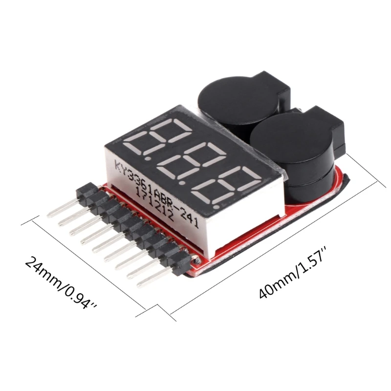 Battery Tester Low Voltage Buzzer Alarm 1-8S Lipo/Li-ion/Fe RC Boat Battery 2 In 1 Tester LED Low Voltage Indicator DropShipping