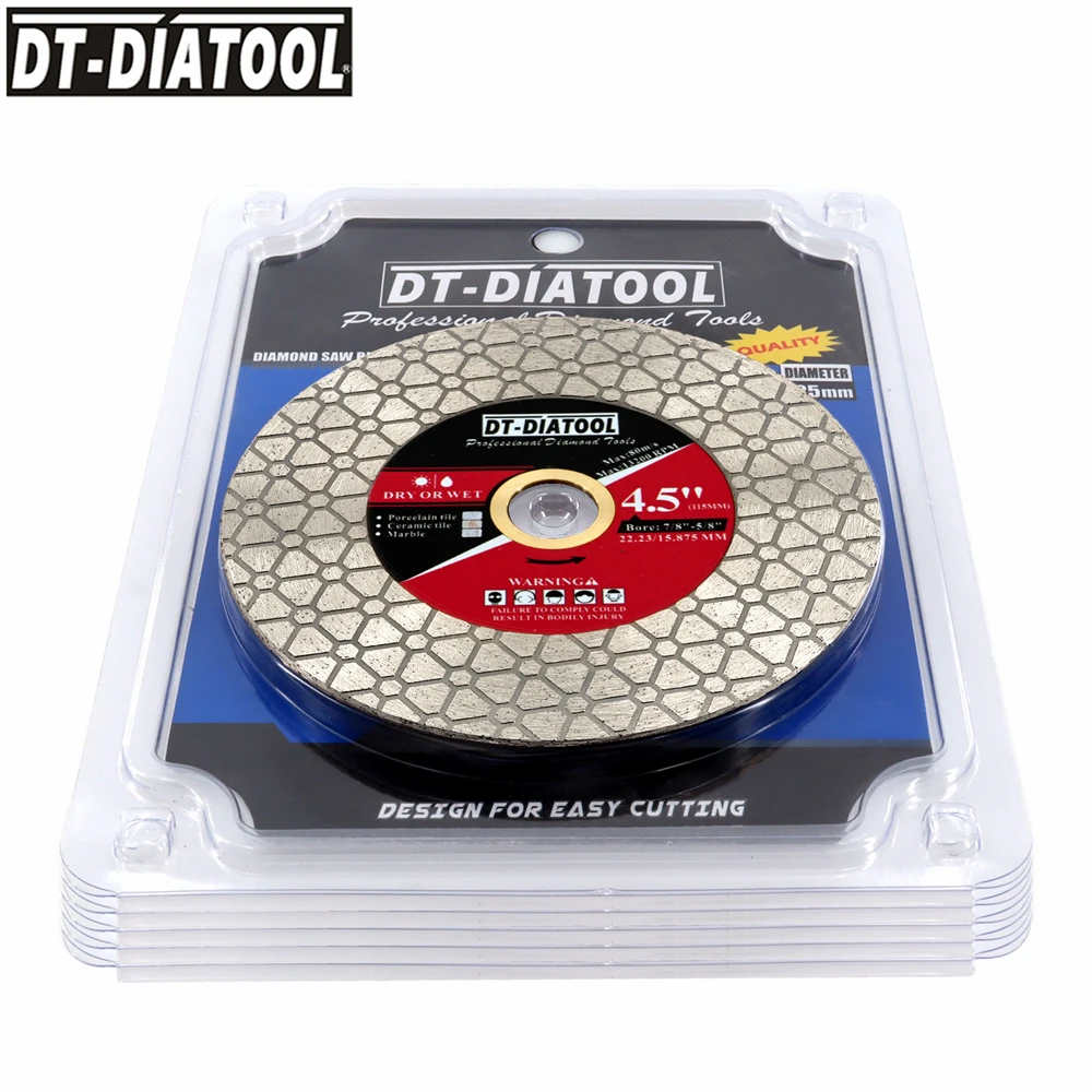 DT-DIATOOL 115/125mm Triangular Double-sided Cutting Disc Grinding Circular Saw Blades Tile Porcelain Ceramic Marble Stone 22.23