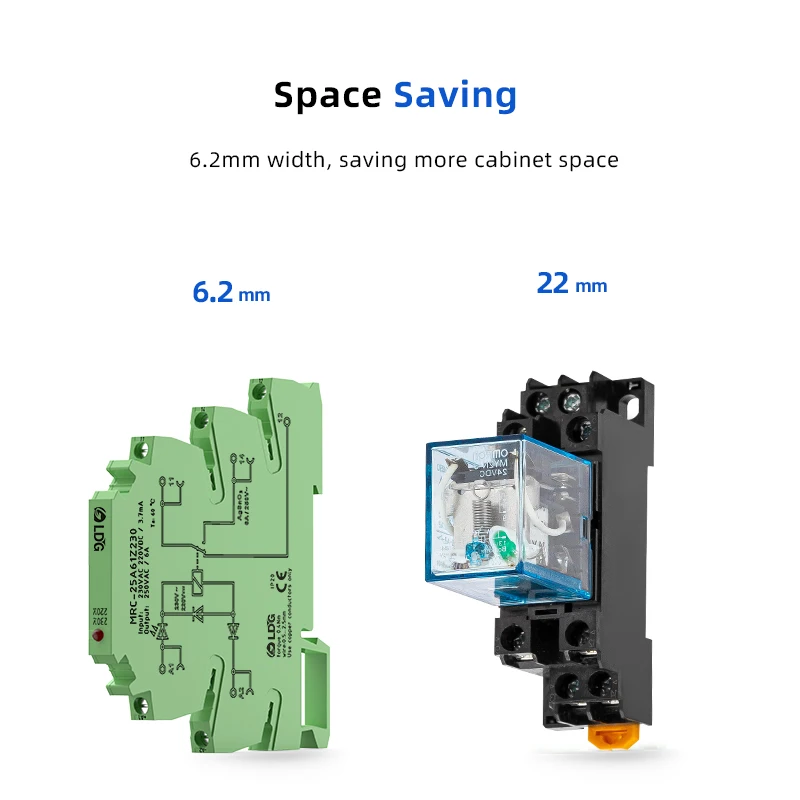 MRC-25A61Z230 10pcs Mini Smart Electromagnetic Contact Coil Interface Relay Board Module Din 230VAC/220VDC In 6A 250VAC/DC Ouput