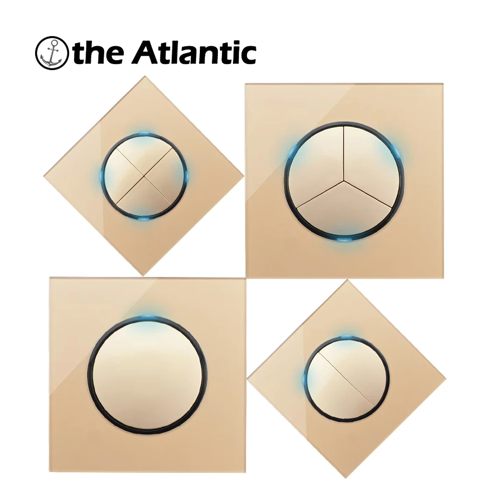 

Glass Frame Switch Gold Standard Circular Reset Point Switch Dimming Switch 16A With LED Indicator Light Wall Light Switch