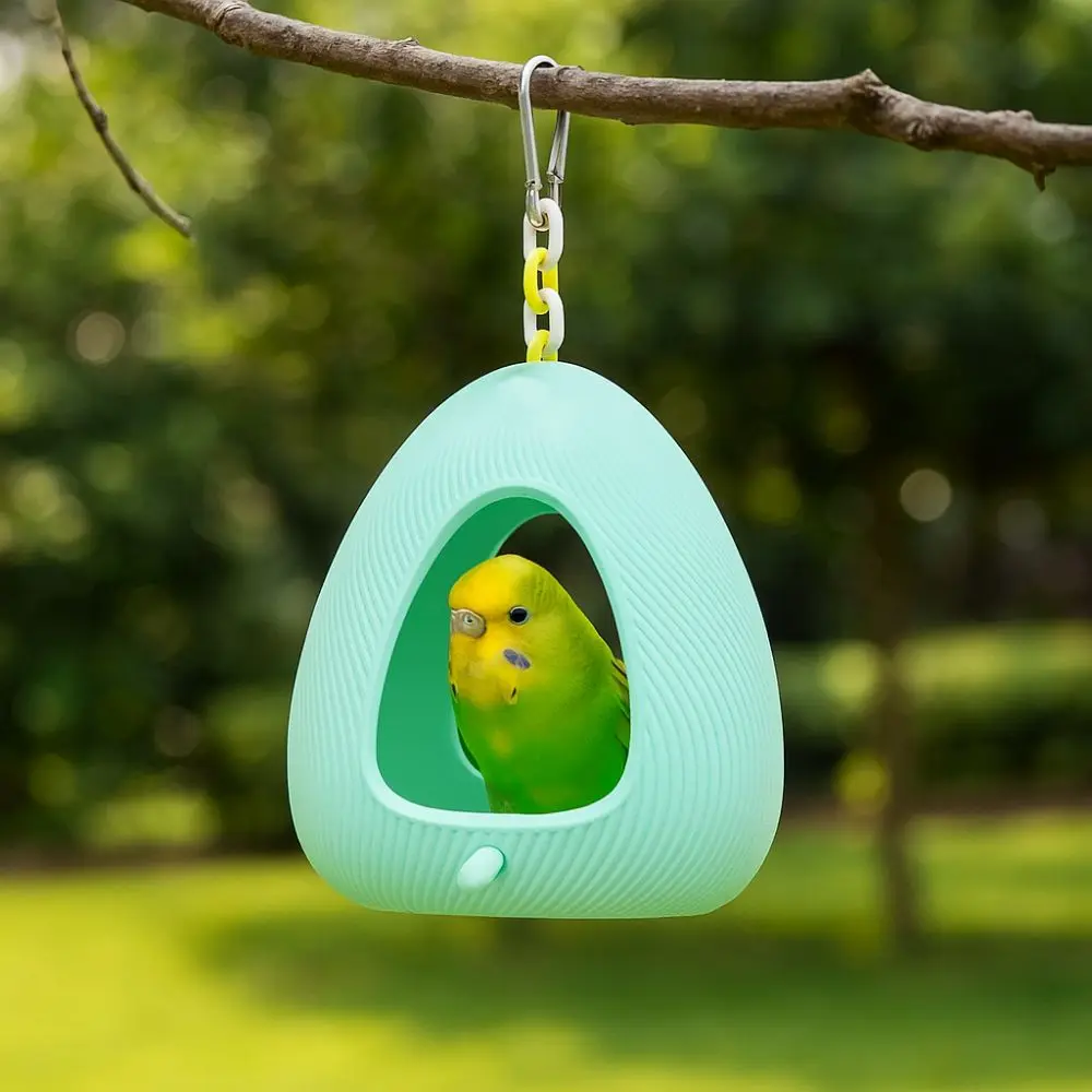 

Practical Egg Shape Hanging Birdhouse Bite Resistant Stable Parrot Hammock with Stand Parrot Feeding Station Rest