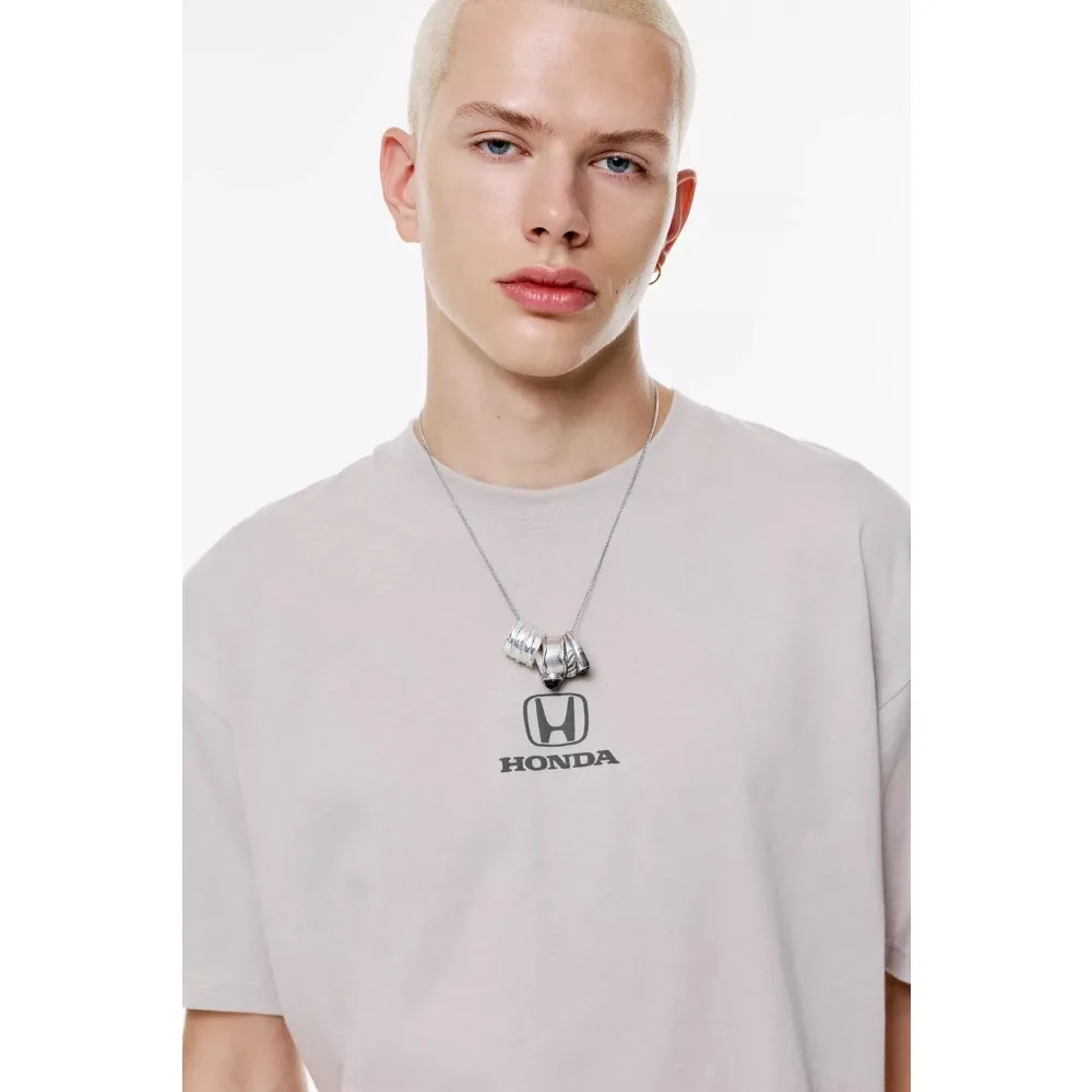 

Honda Graphic Men's and Women's T-shirt Civic Summer Cotton Short-sleeved Shirts Spring and Autumn Motorcycle Off-road Loose Top