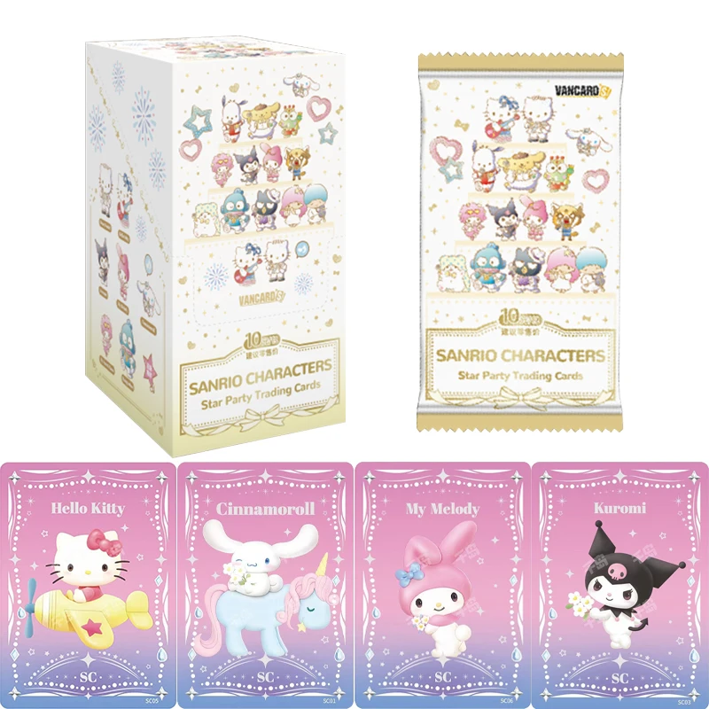 

Genuine Sanrio Family Star Party Trading Cards Dream Pack Hello Kitty‌ My Melody Cute Anime Characters Collection Card Toy Gift