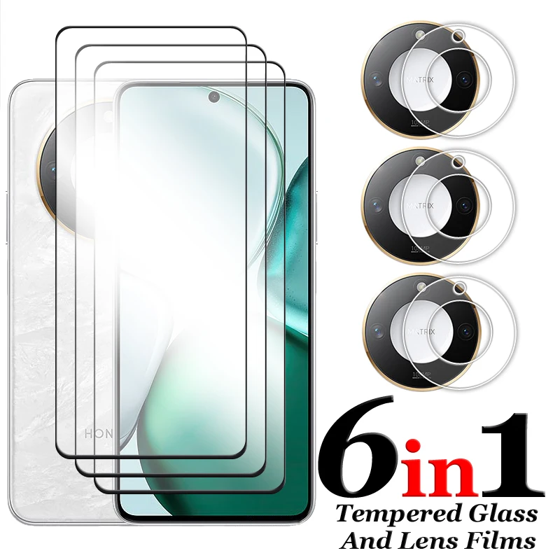 

6in1 For Honor X9c Smart Glass For Honor X9c Smart Tempered Glass 2.5D Full Cover Glue Screen Protector For Honor X9c Smart Film