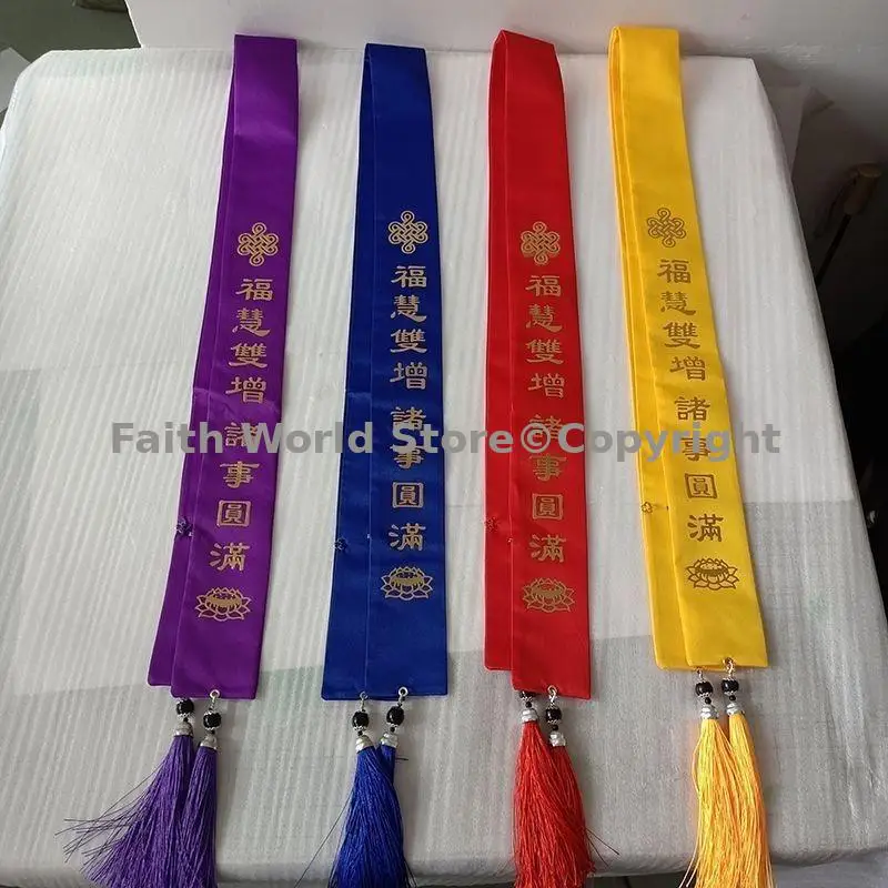 5P الطاوية لوازم البوذية المهرجانات معبد المذبح نشاط الحدث الراهب رئيس رئيسي الشرف ضيف بوذا الشريط وشاح غاسل