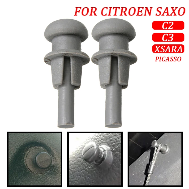 2/10Pcs Grey Parcel Shelf Plastic Clips For Cord String For Citroen SAXO C2 C3 XSARA PICASSO Car Interior Accessories