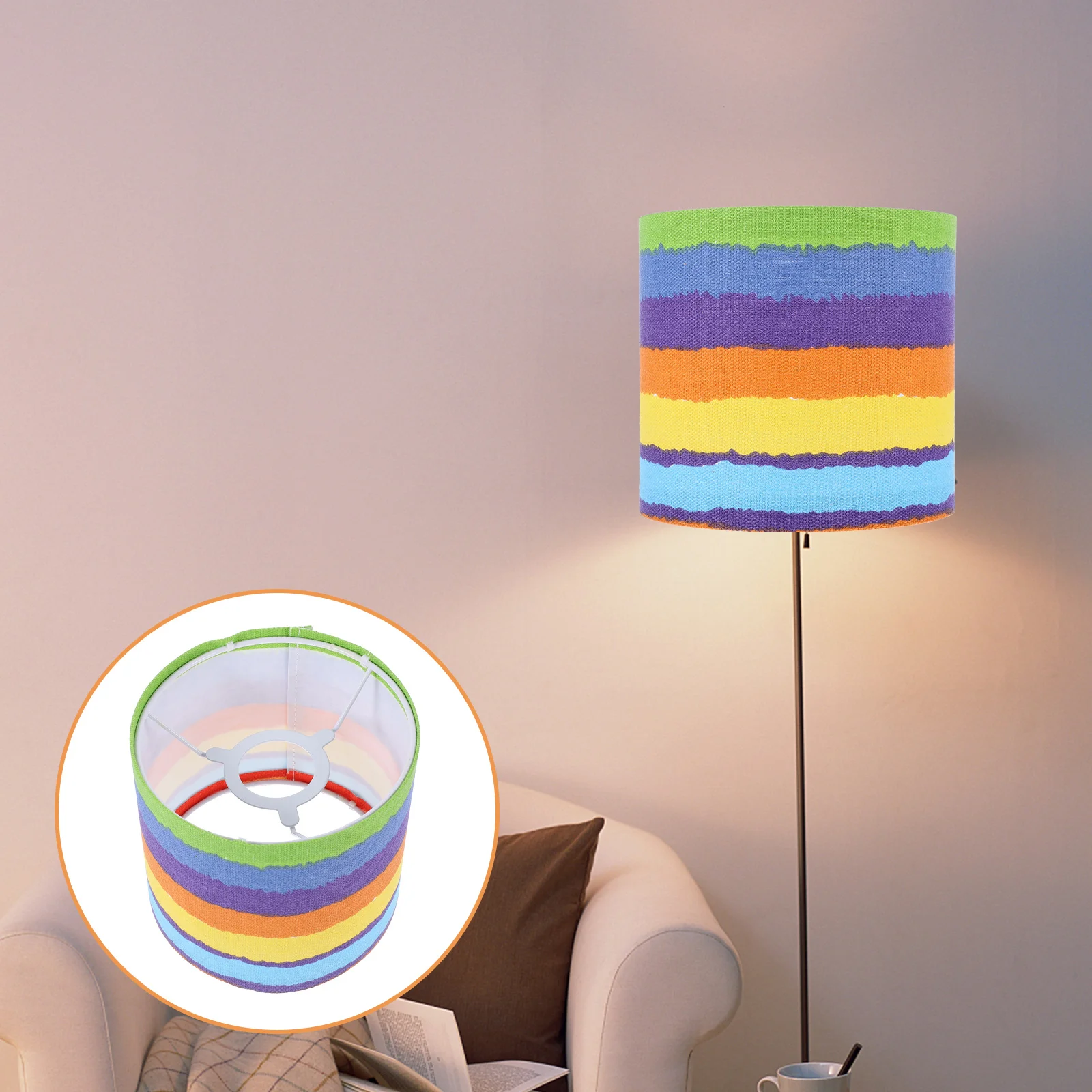 

Foldable Rainbow Lamp Cover Detachable Fabric Light Shade Table Ceiling Chandelier Replacement Easy Install Decorative Cloth