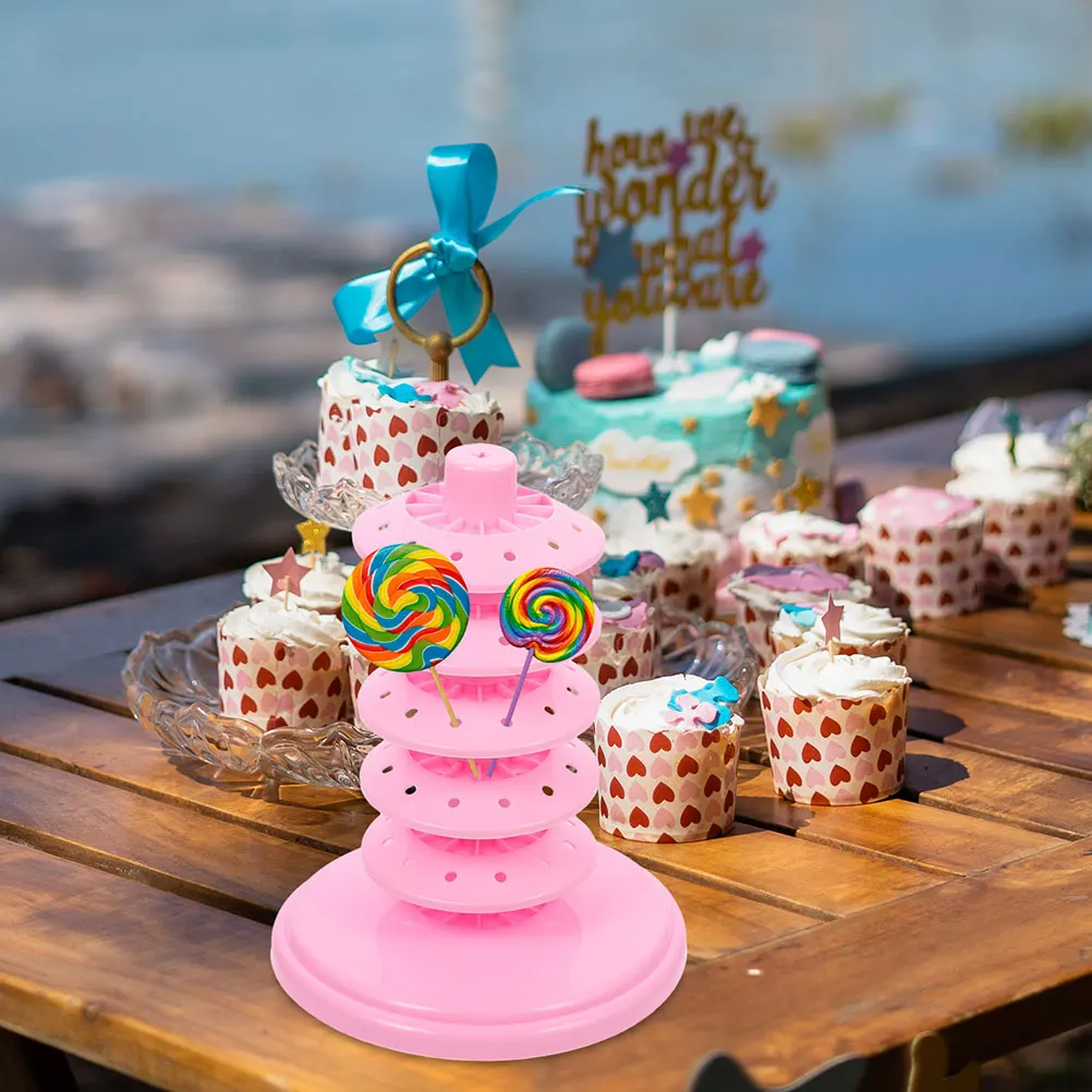 

Adjustable Tiered Cake Pop Stand Lollipop Holder Display Rack Multi-Layer Plastic Lollipop Rack For Birthday Wedding