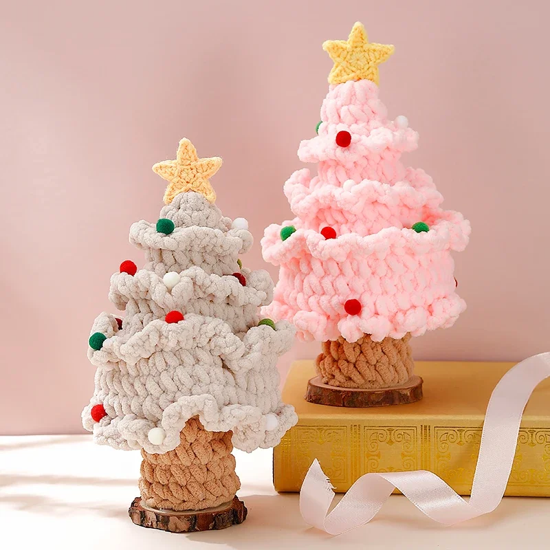 New Christmas Tree Pure Handmade Wool Knitted Finished Products Holiday Decoration Christmas Creative Gifts   árbol de navidad