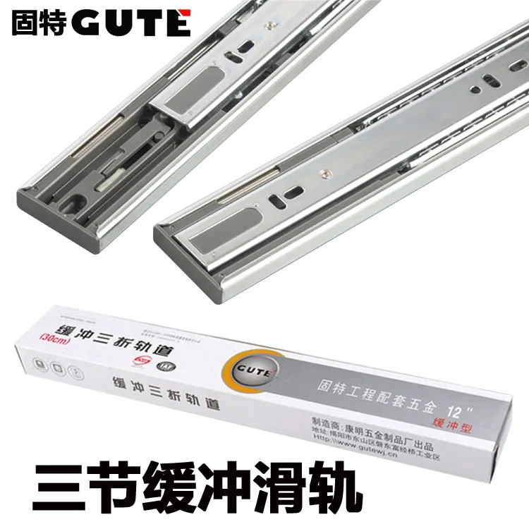 Three Section Soft Close Drawer Slide Rail In Cold Rolled Steel Mm To Options Cabinet Hardware
