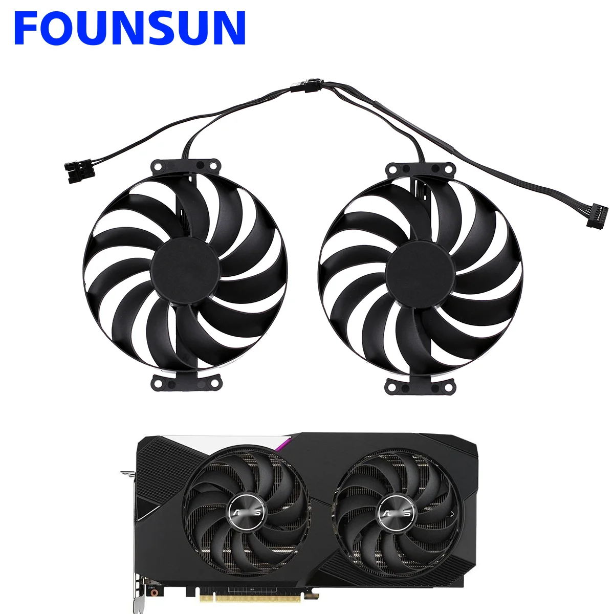 

New 95MM T129215SU 7PIN Cooling Fan For ASUS Dual GeForce RTX 3060 3070 V2 OC Edition 8GB Video Card Fan FDC10U12S9-C CF1010U12S